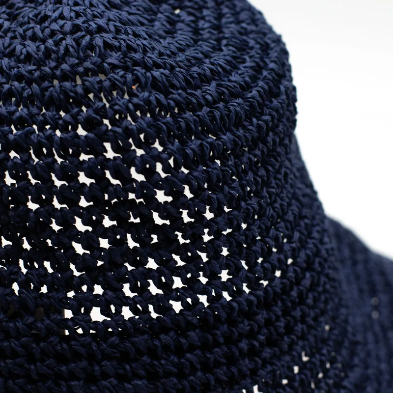 Nomad Sari Floppy Straw Sun Hat - Navy Blu — foto 6
