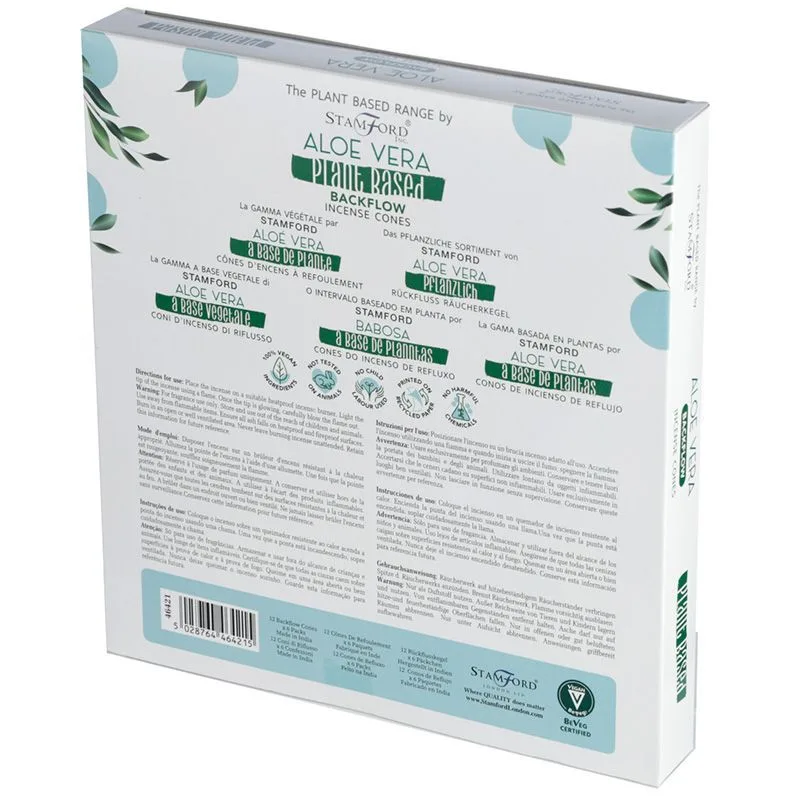 Plant Based Backflow Incenso Cones Aloe Vera