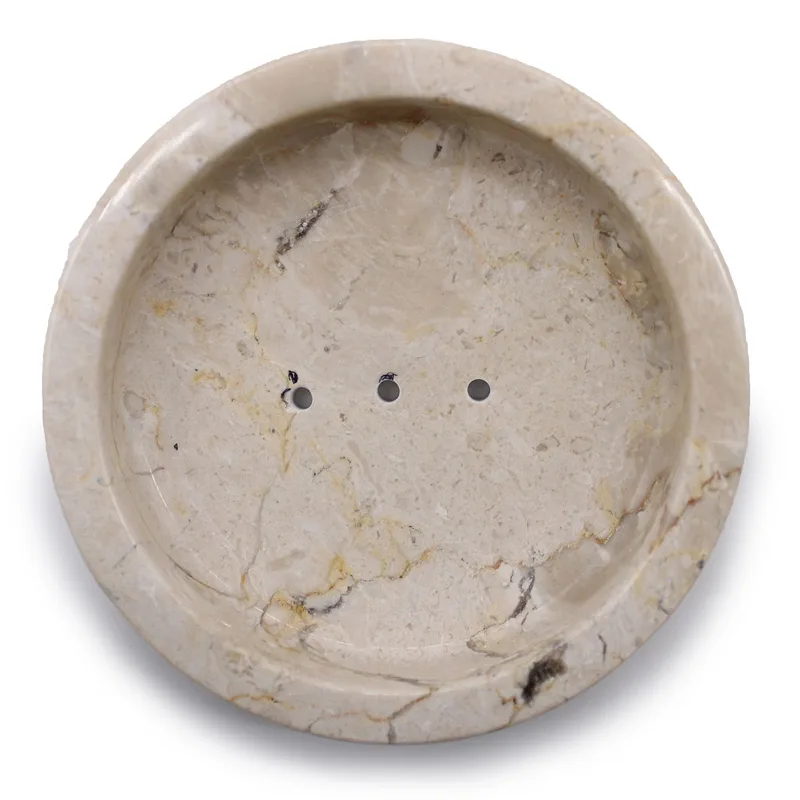 Round Honey Marble Flat Sapone Dish — foto 1