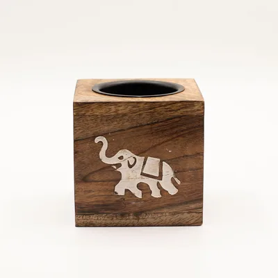 Square Mango Legno Olio Bruciatore - Elephant — foto 1