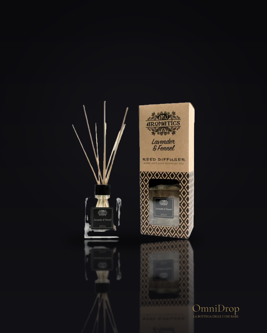 Olio essenziale di lavanda e finocchio 200 ml, Reed diffusore