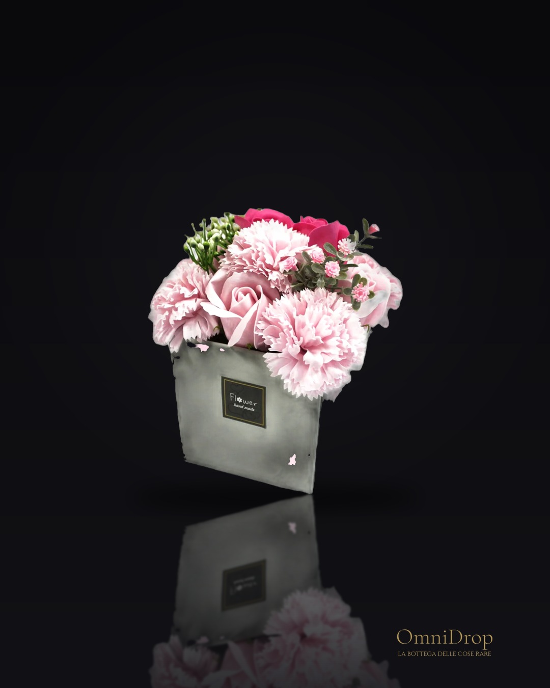 Sapone Fiore bouquet rosa e garofano, detergente delicato per il corpo