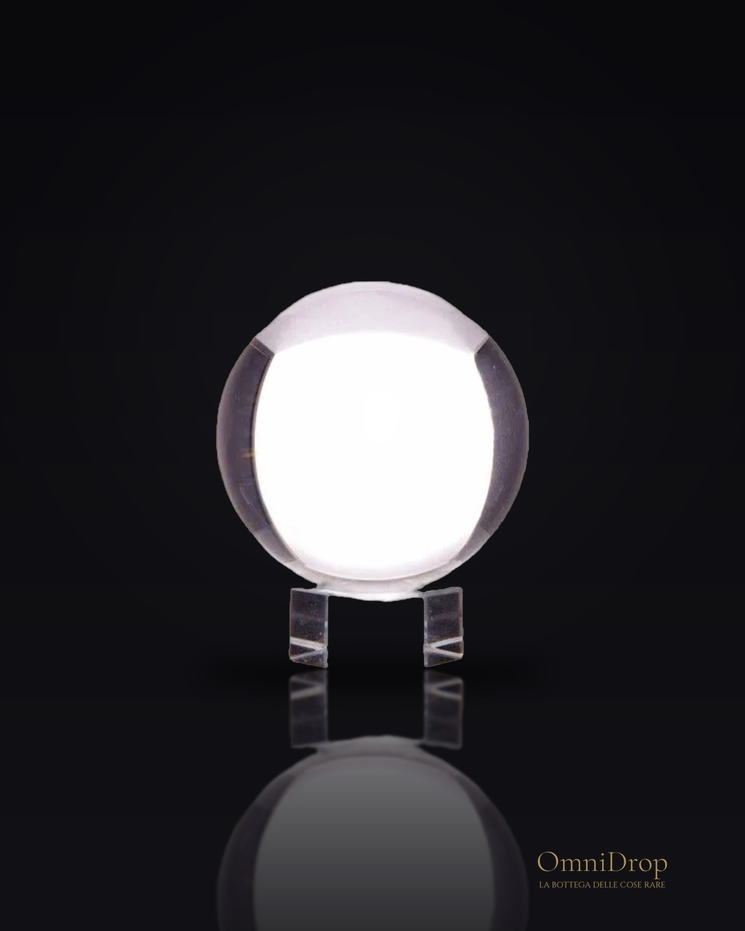 Sfera di cristallo con supporto 60 mm, per aprire la visione interiore