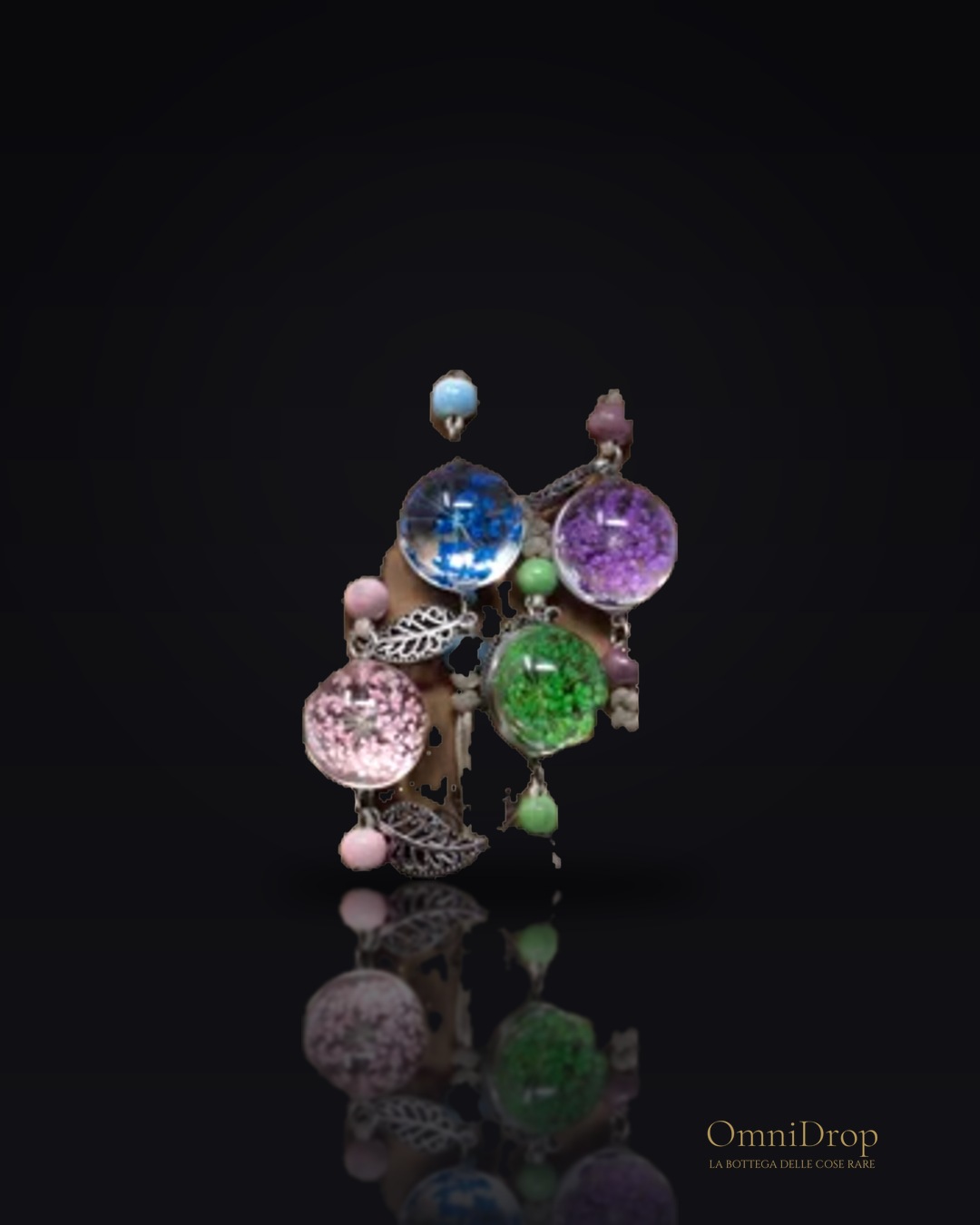 Bracciale pressato fiore e foglia, per coltivare crescita interiore