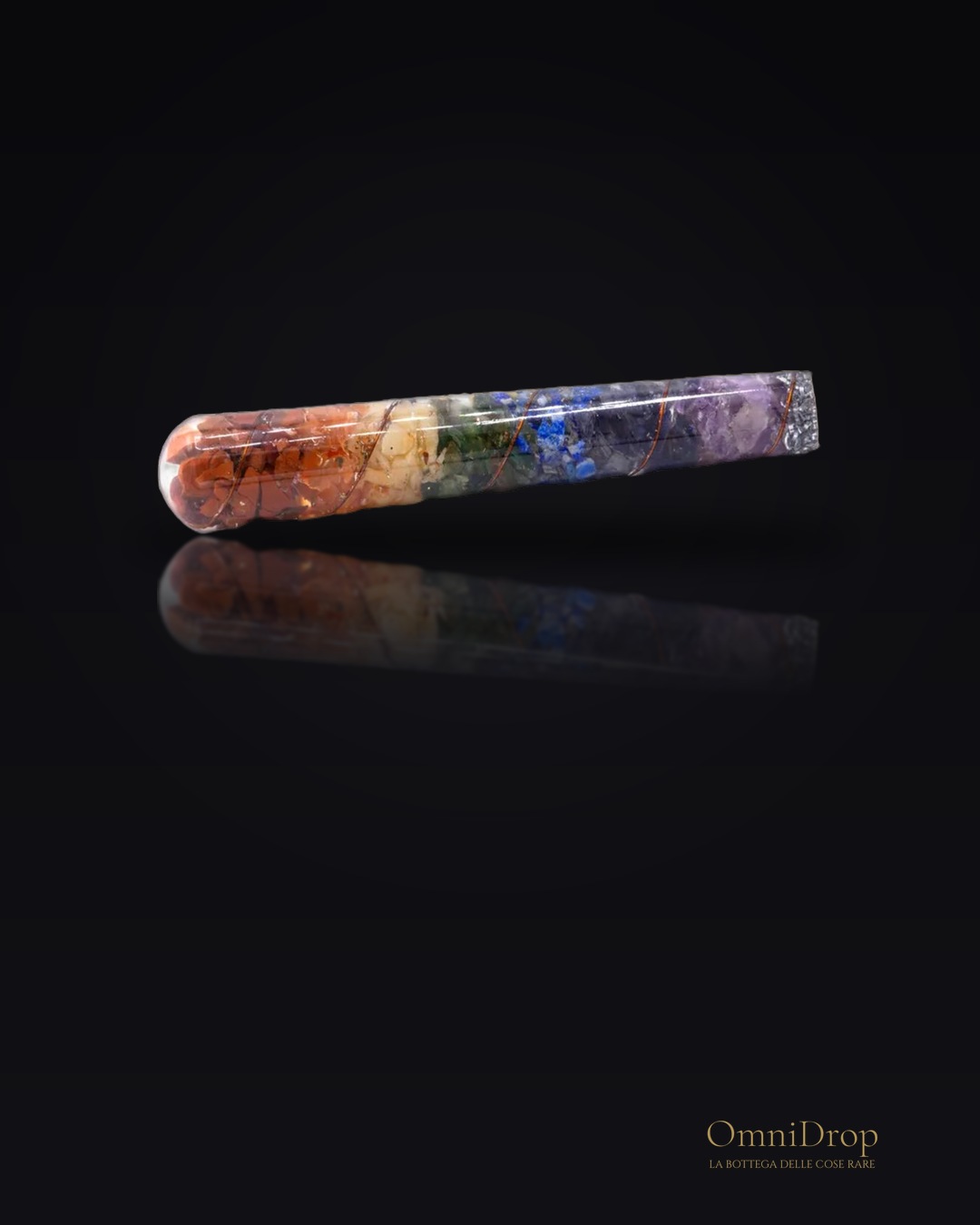 Bacchetta di orgonite e rame per chakra, equilibrio sereno dell’anima