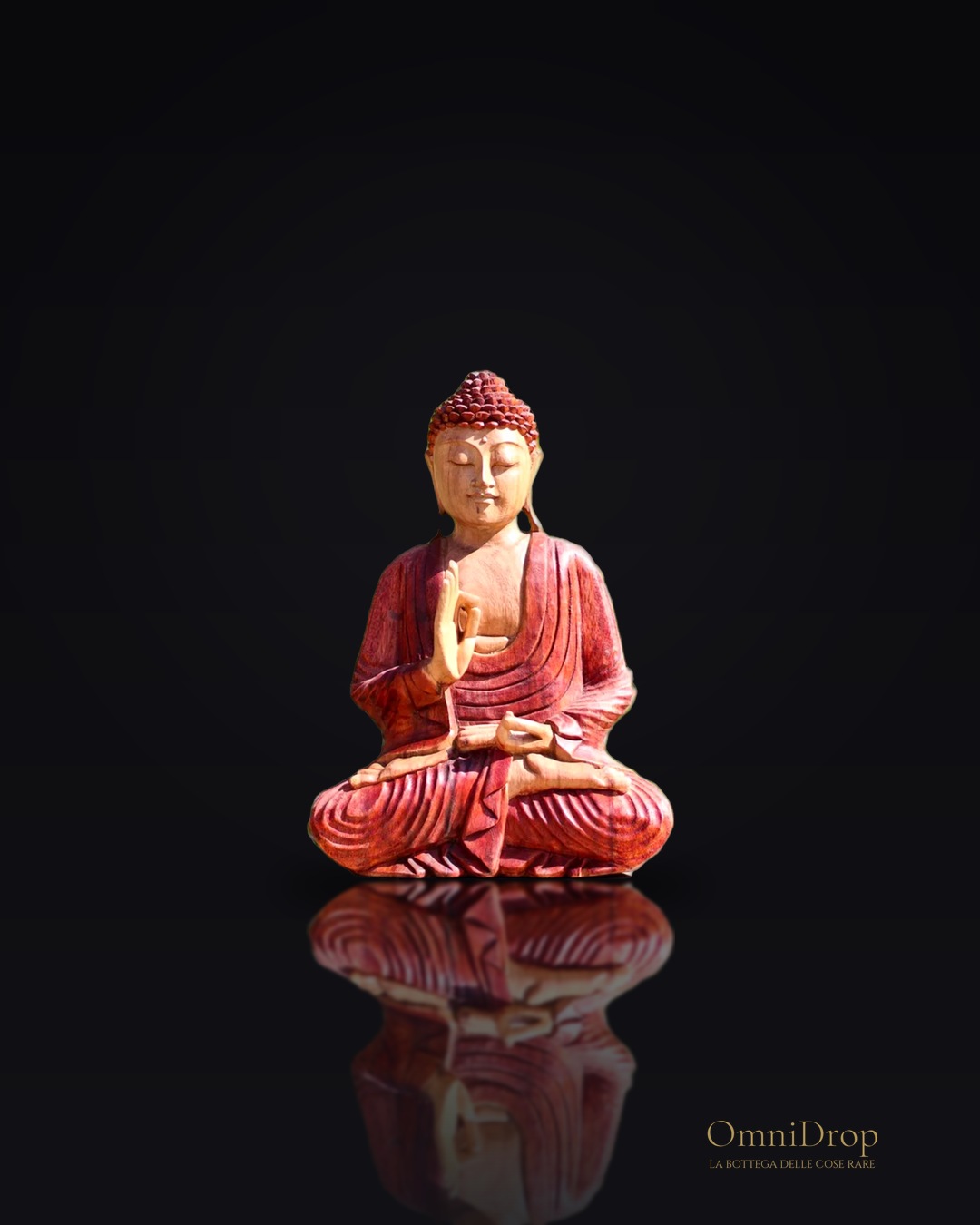 Statua del Buddha in legno di bambù, Simbolo di pace e serenità per la casa.