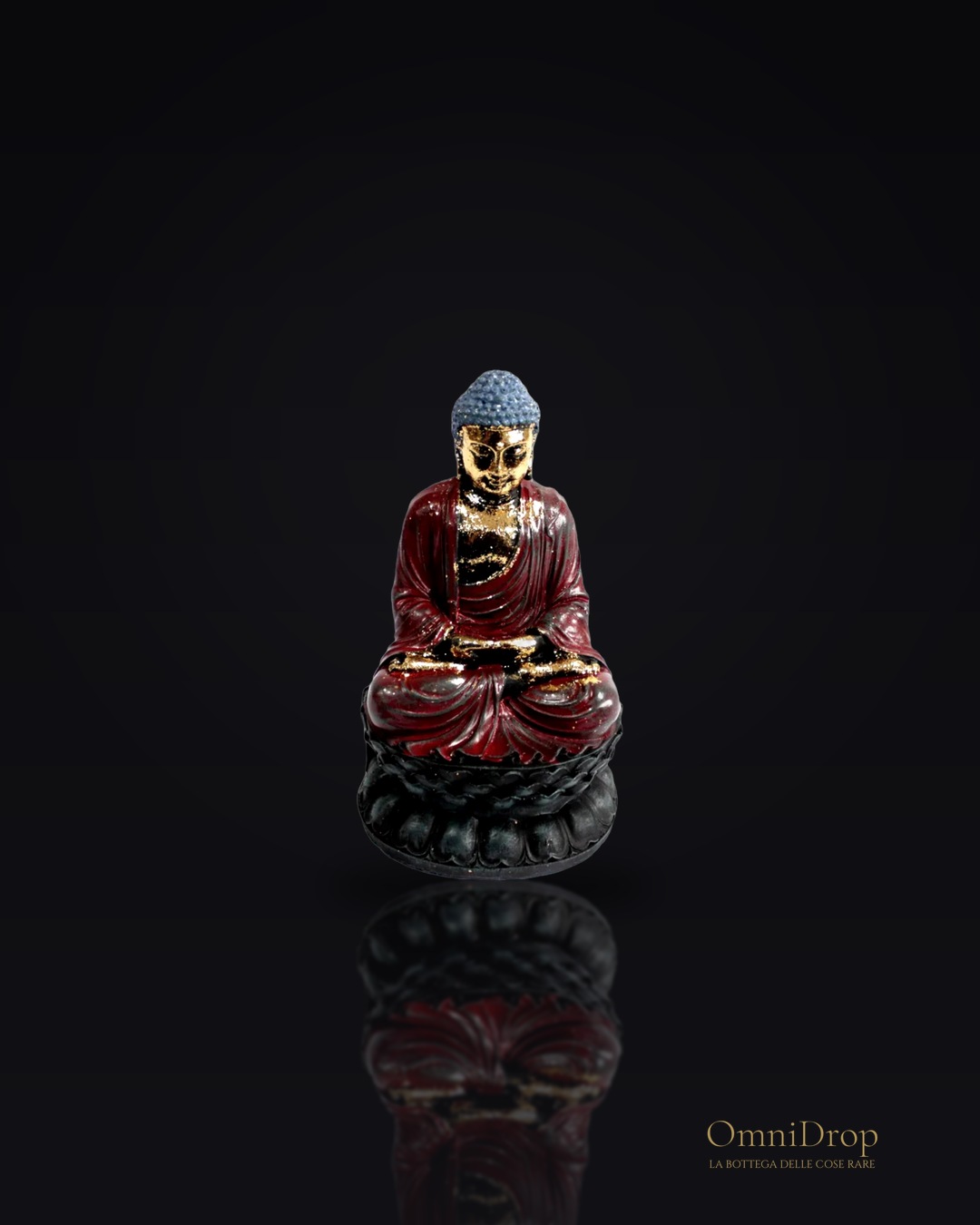 Statua di Buddha in bronzo per un angolo di contemplazione, per un luogo di quiete.