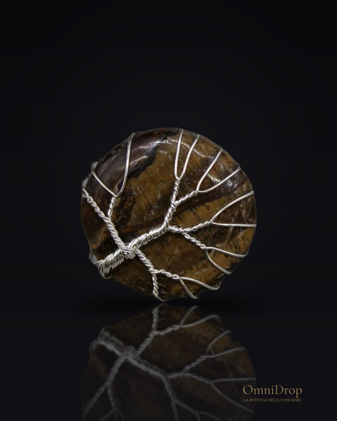 Collana Albero della Vita in occhio di tigre, scudo di forza per l’anima
