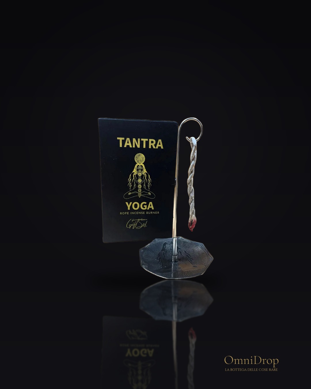 Set porta incenso in argento placcato con sette chakra, un rituale di allineamento energetico