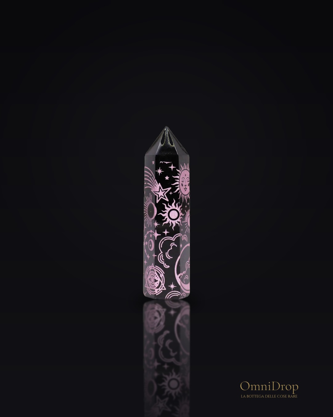Nero Obsidian Points (approx 60-70 gm 9cm) - Mystic Story - Rosa Pink