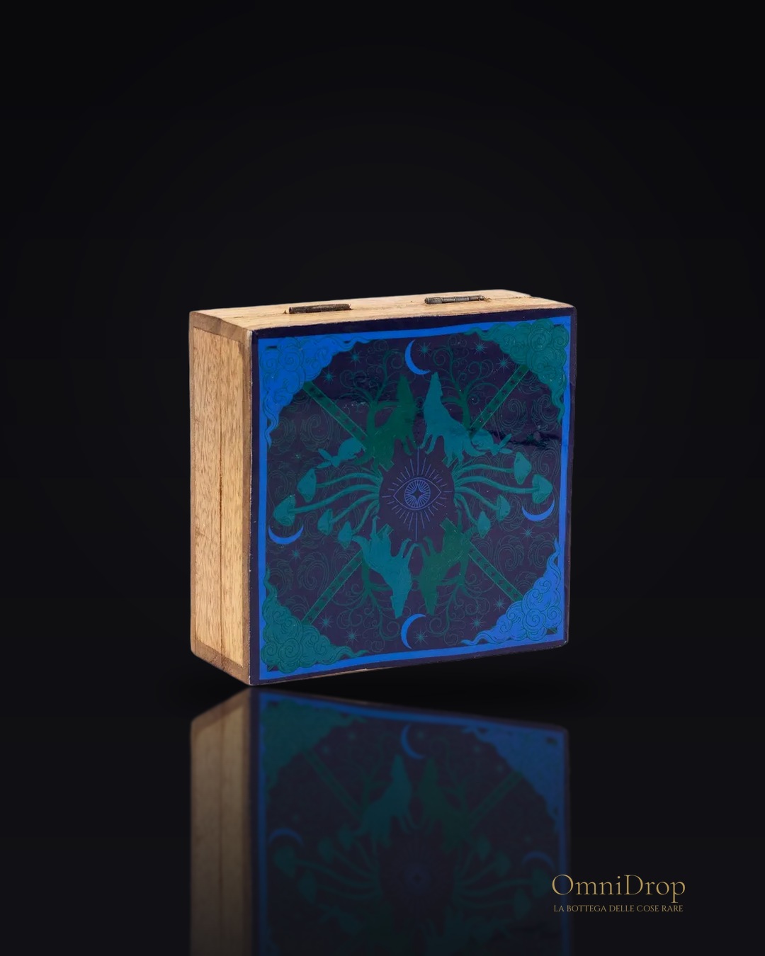 Scatola in legno quadrata, Cassetto di conservazione per oggetti personali