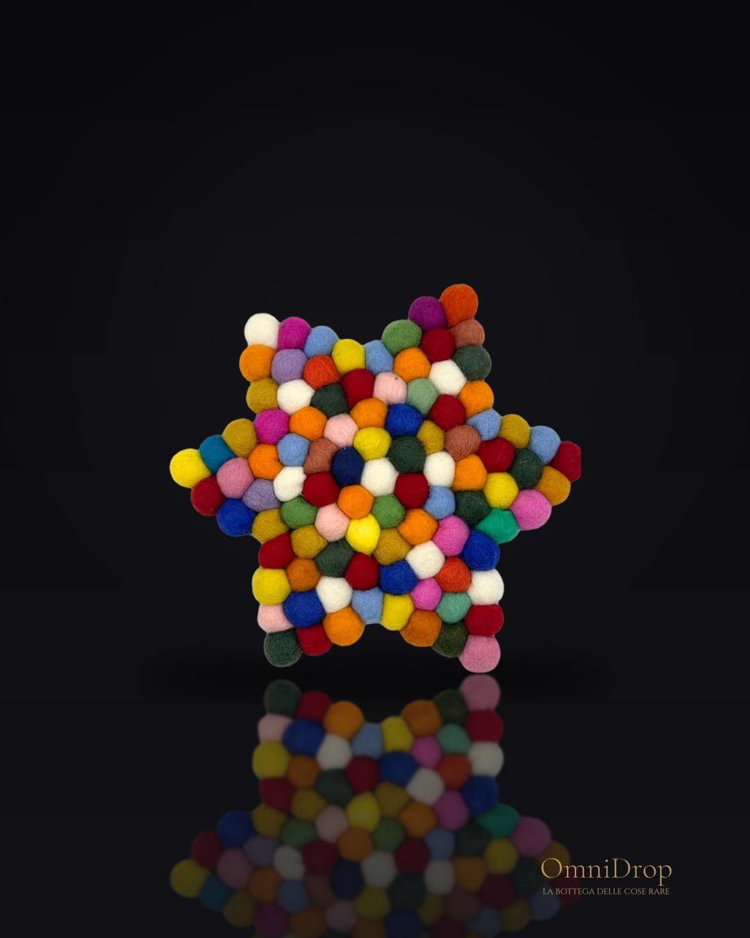 Feltro stellato multicolore, Decorazione per pareti e mobili