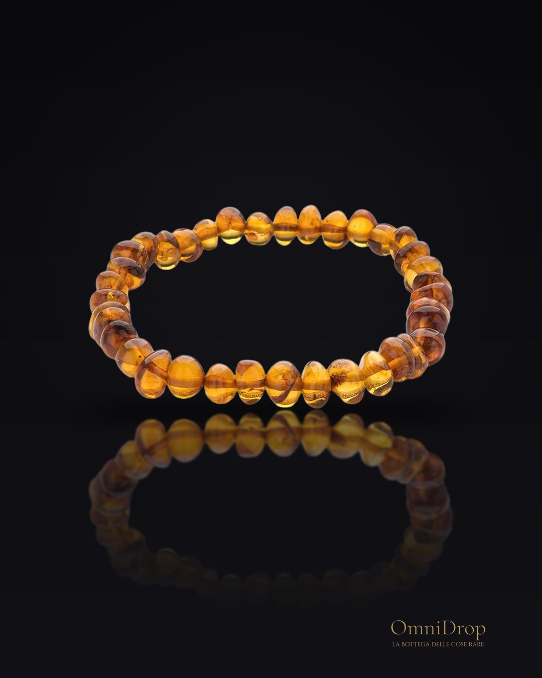 Bracciale in ambra cognac naturale del Mar Baltico, per custodire la tua luce