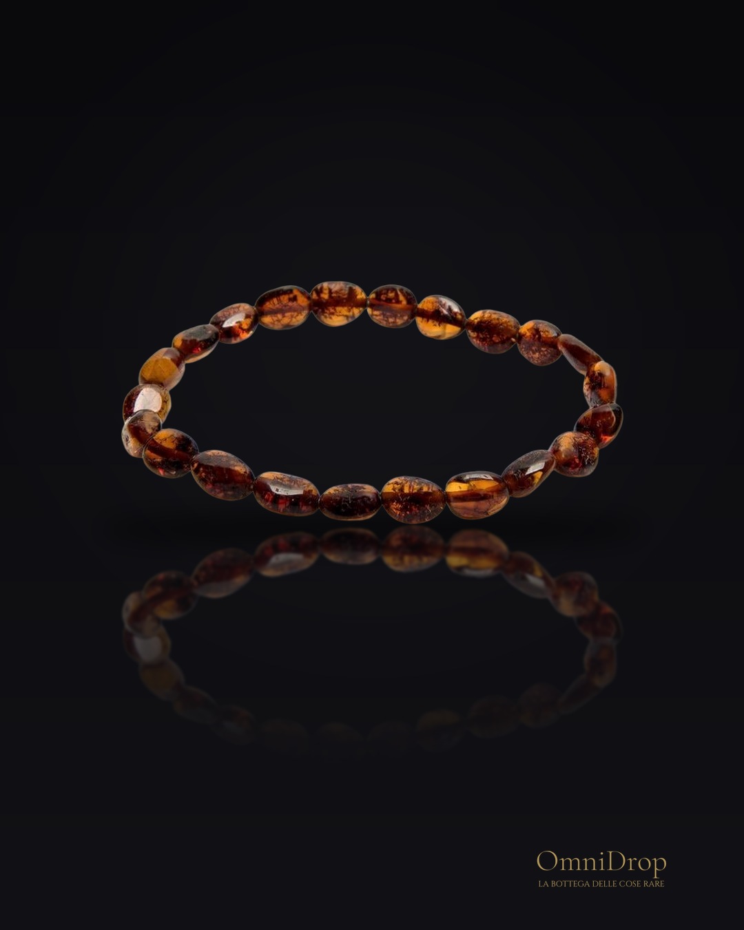 Bracciale ambra cognac, ricordo del mare