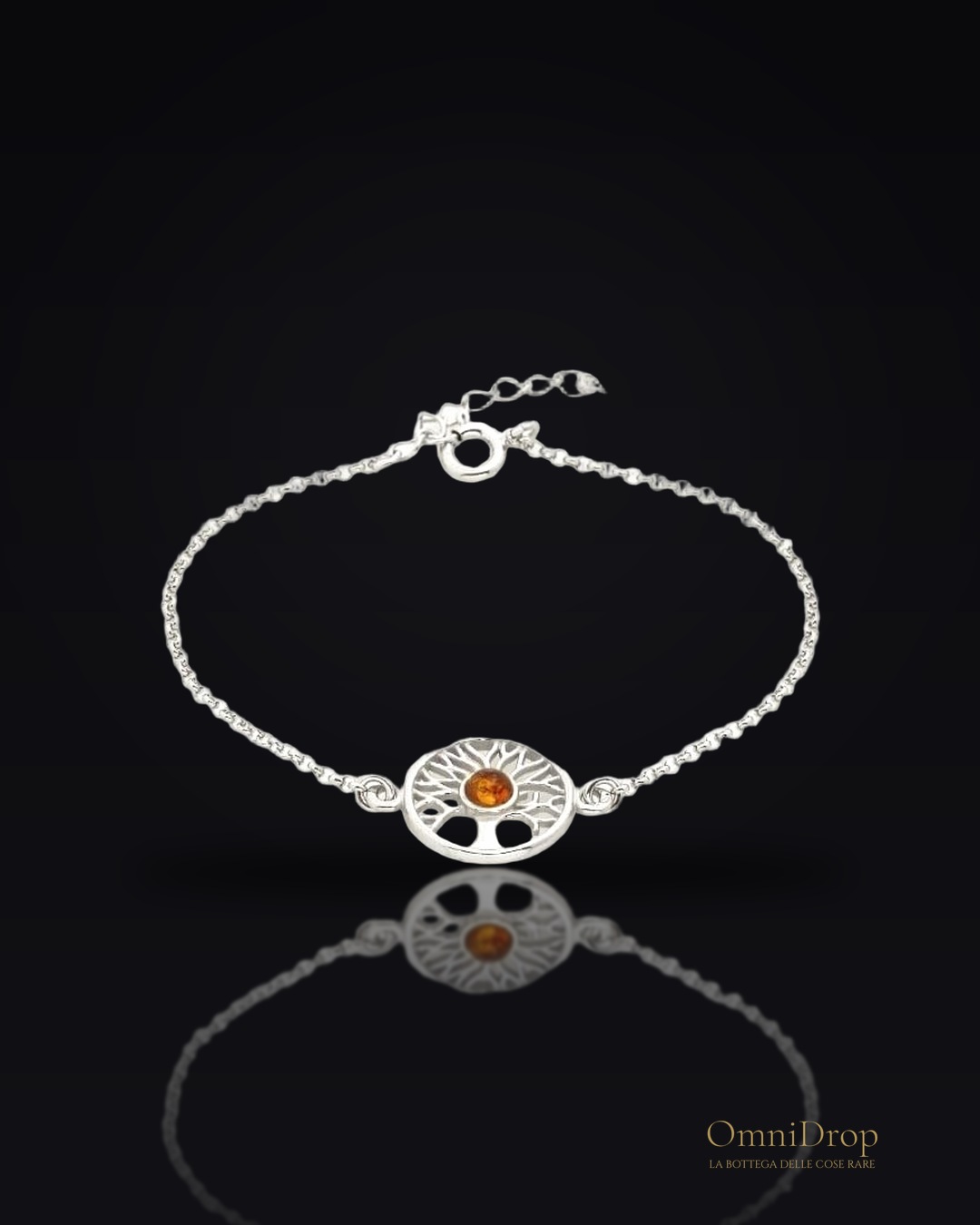 Bracciale Albero della vita ambra cognac, per evocare l'armonia