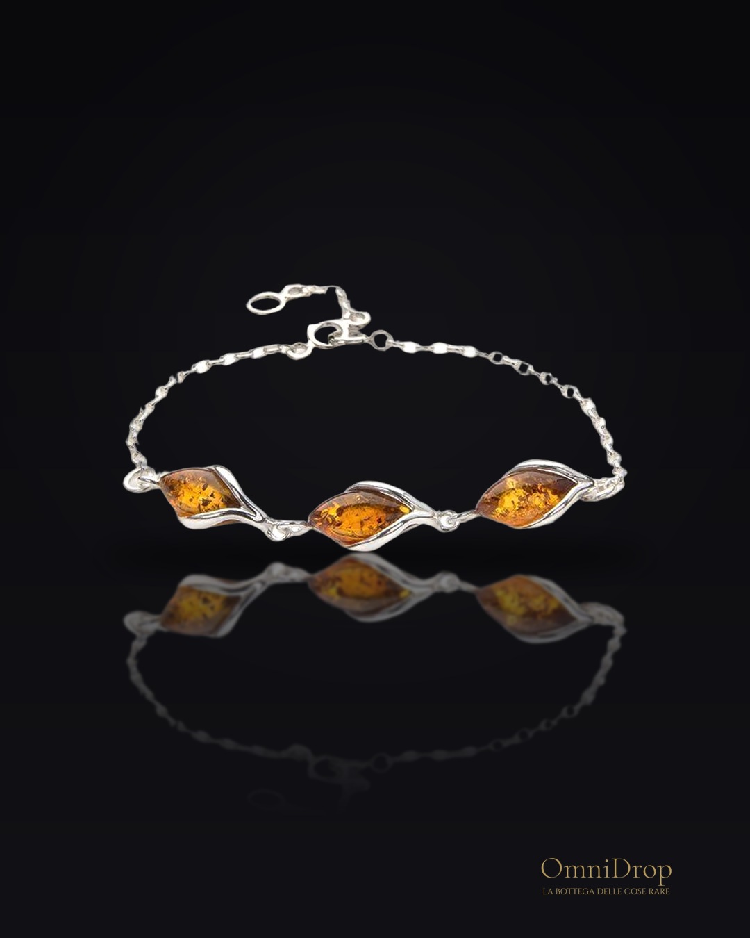 Bracciale ambra cognac, per raccontare storie
