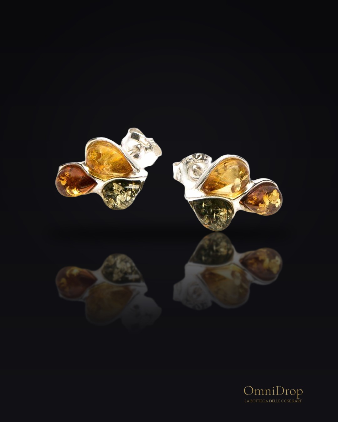 Orecchini di foglia ambra, per evocare ricordi dolci