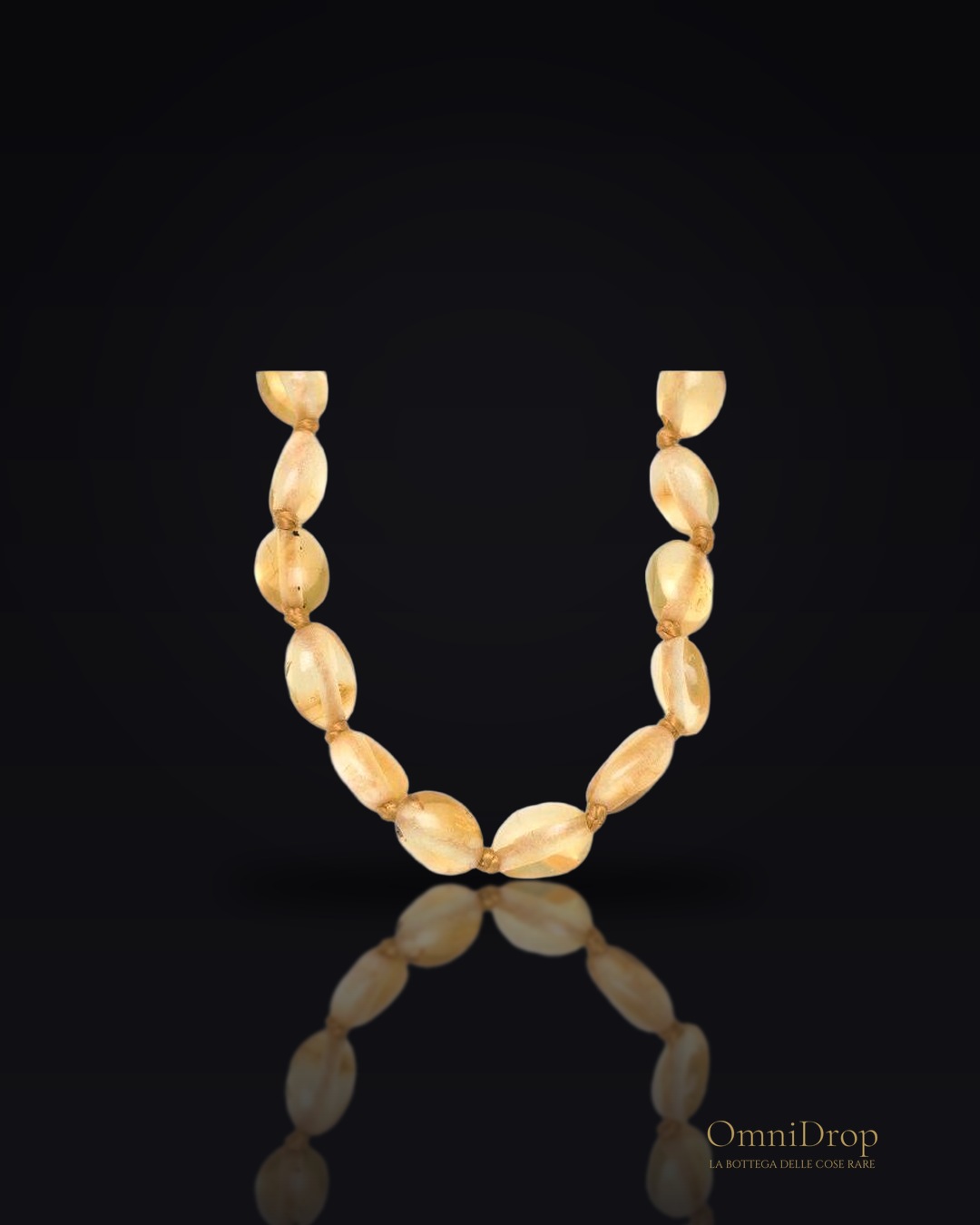 Collana per bambini ambra miele-oliva, sapore della dolcezza