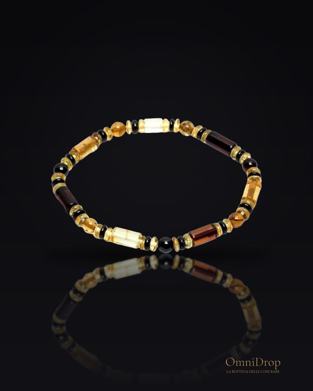 Bracciale ambra multicolore Baltica, per portare l'oceano nel tuo polso