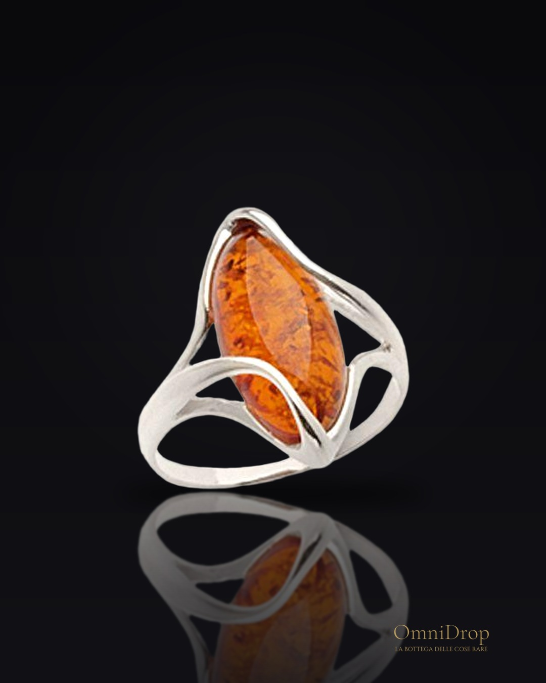 Anello ambra cognac, per preservare ricordi marini