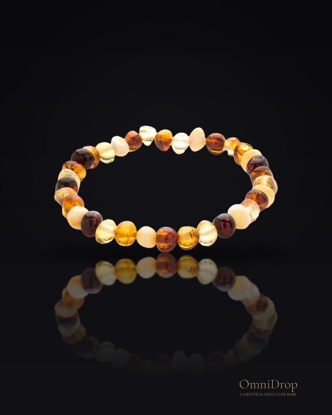 Bracciale in ambra naturale multicolore del Mar Baltico, per custodire la tua luce