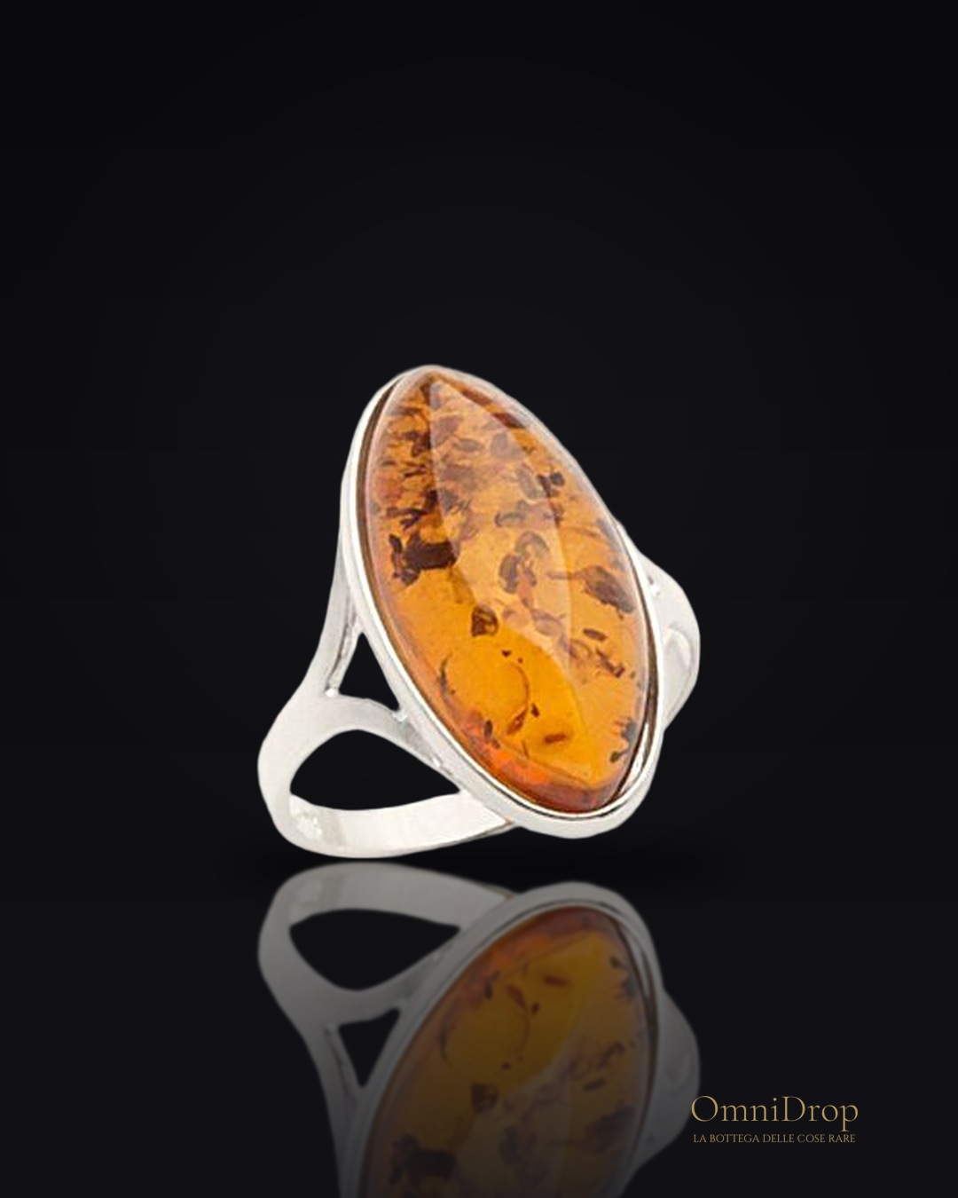 Anello, Pietra ambra ovale cognac, Per portare con te un'intenzione