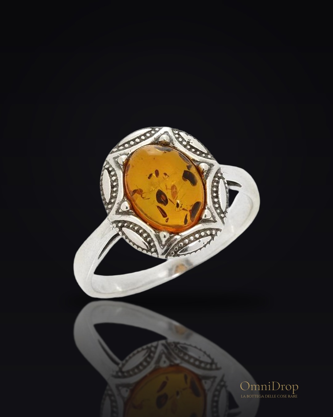 Anello ambra cognac Mar Baltico, per custodire i ricordi