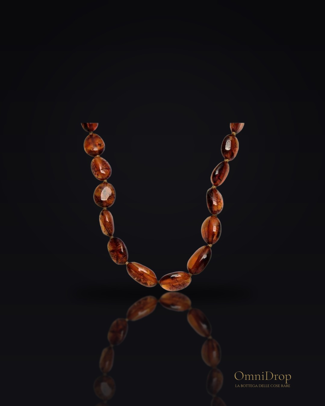 Collana ambra cognac naturale baltica, per custodire i ricordi