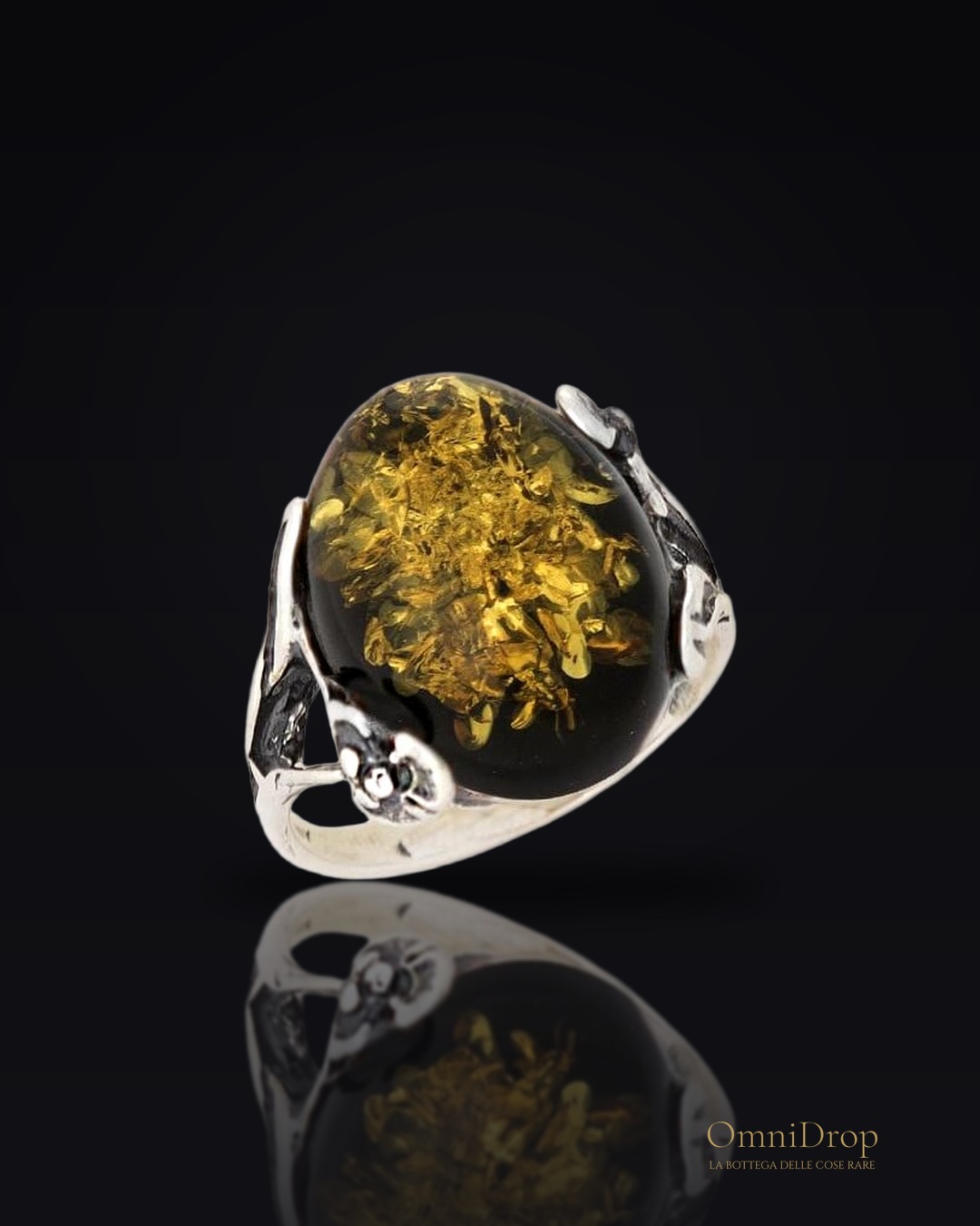 Anello ambra verde, per raccogliere i tuoi sogni