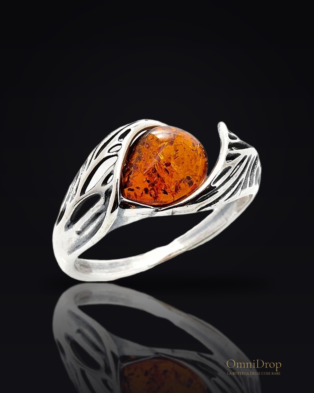 Anello ambra cognac, per evocare momenti speciali