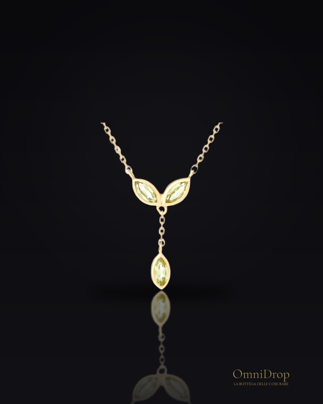 Collana peridoto verde, ricordo della natura