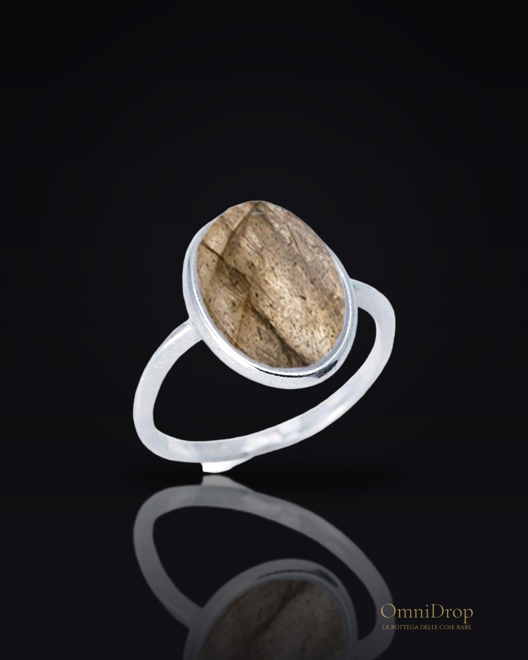 Anello labradorite multicolore, per portare l'essenza del mare