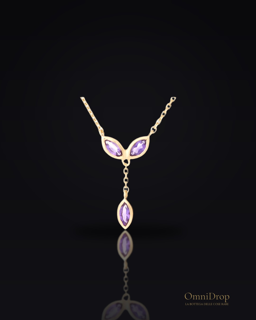 Collana ametista viola, per evocare l'intensità