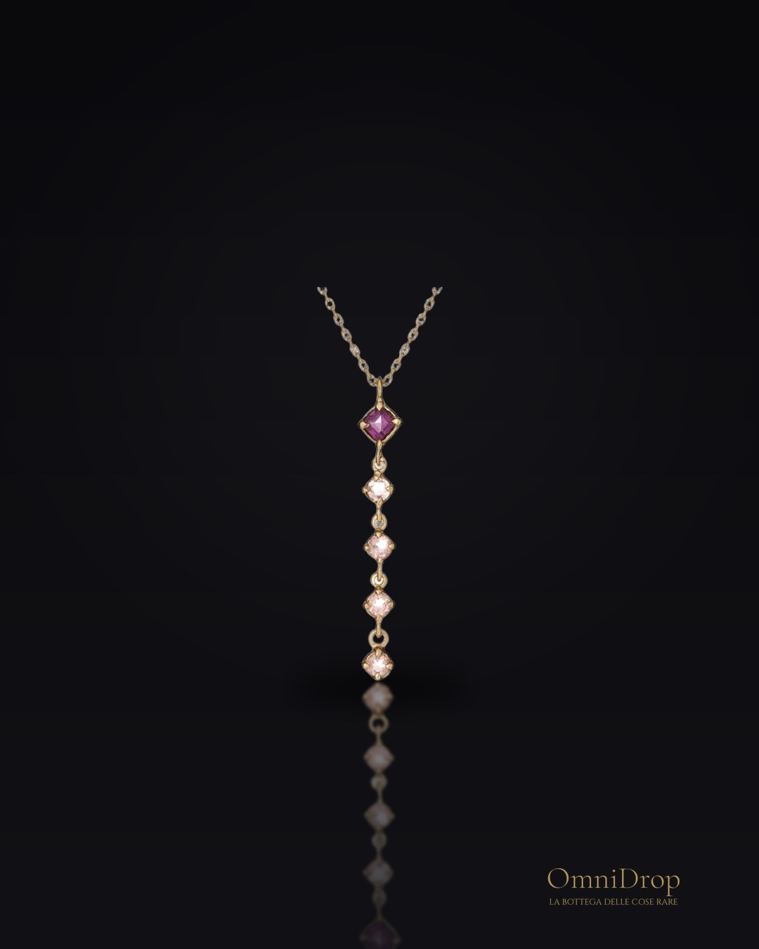 Collana granato e quarzo rosa, per portare l'amore dentro te