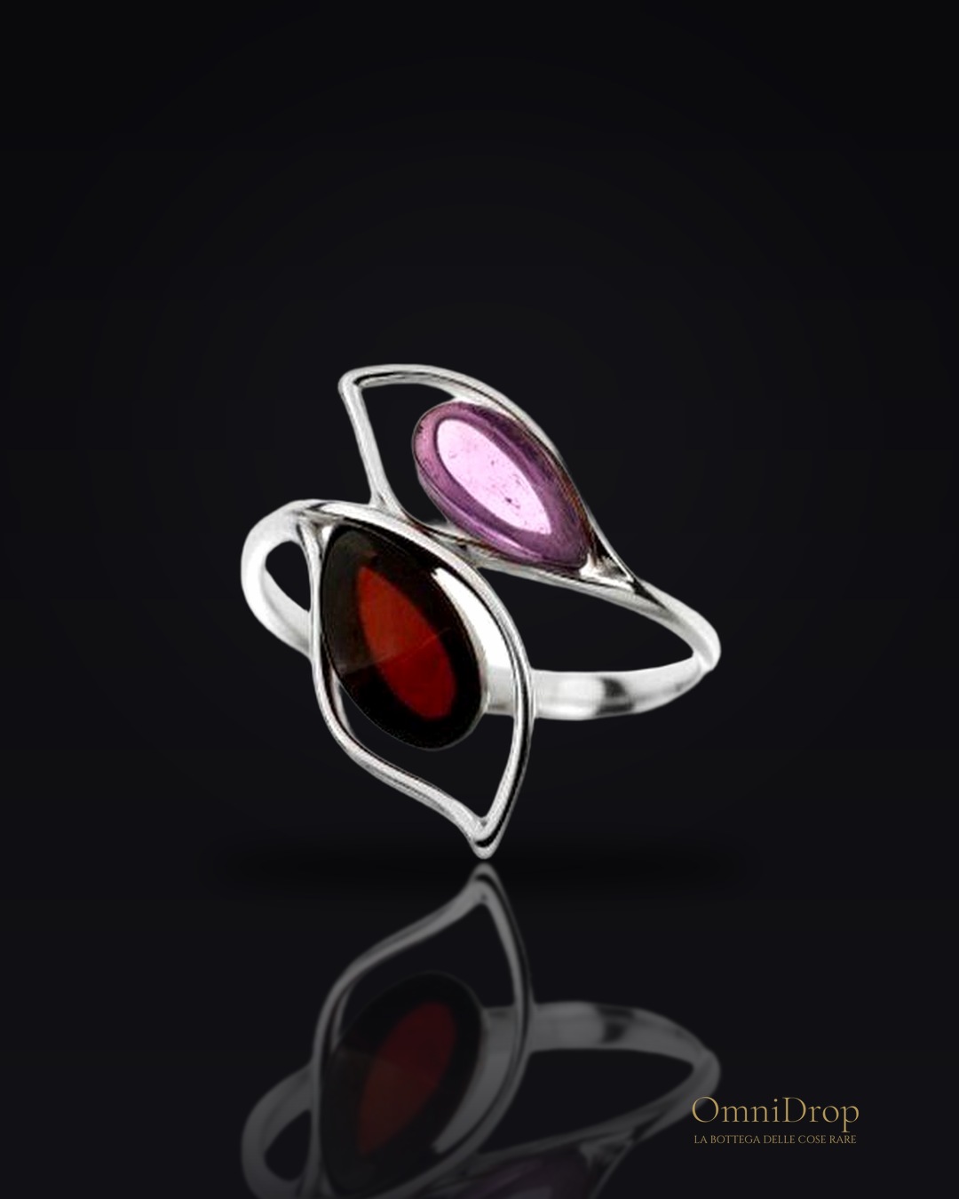Anello ametista e ambra, per raccontare storie