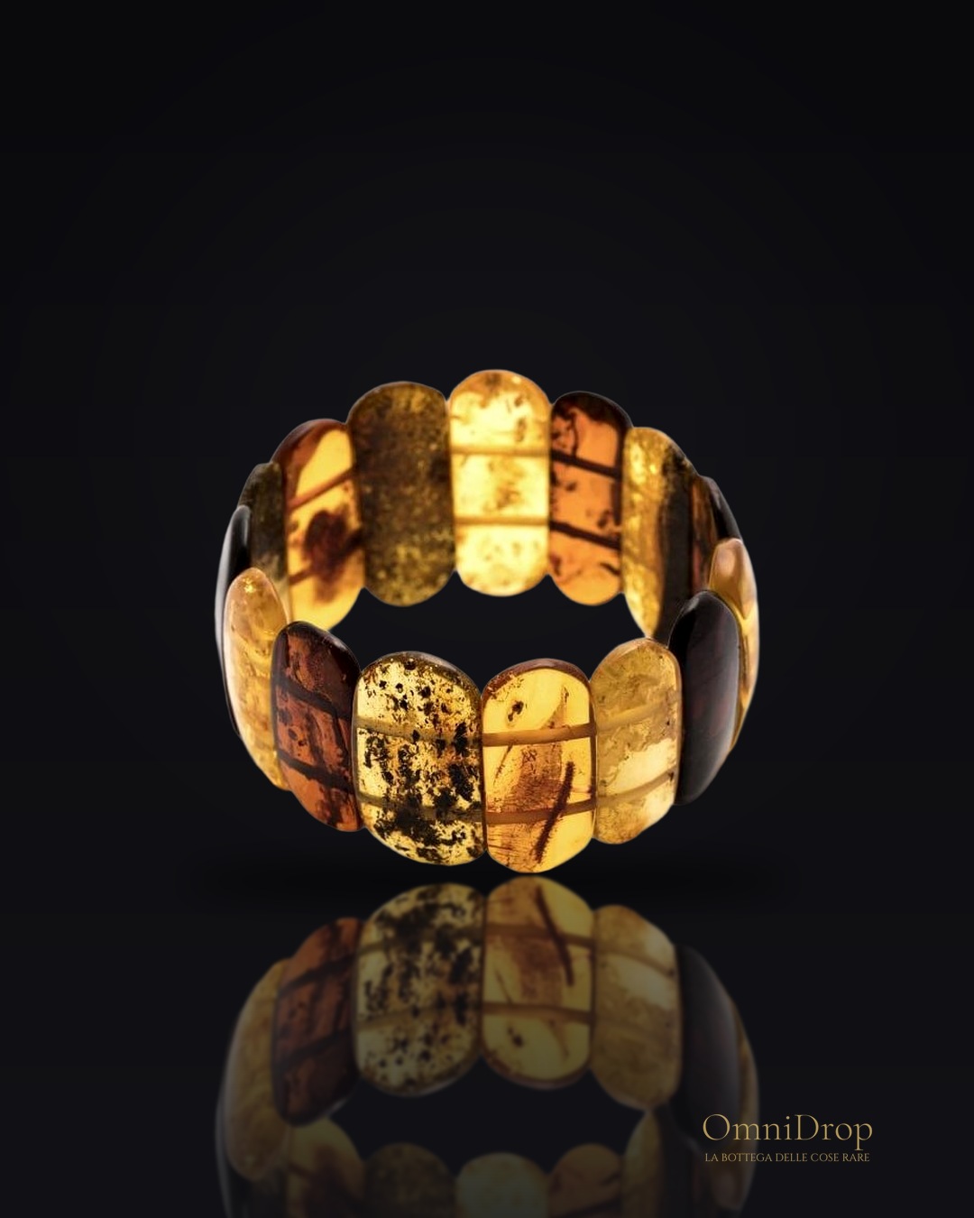 Bracciale in ambra naturale multicolore, per illuminare ogni tuo gesto