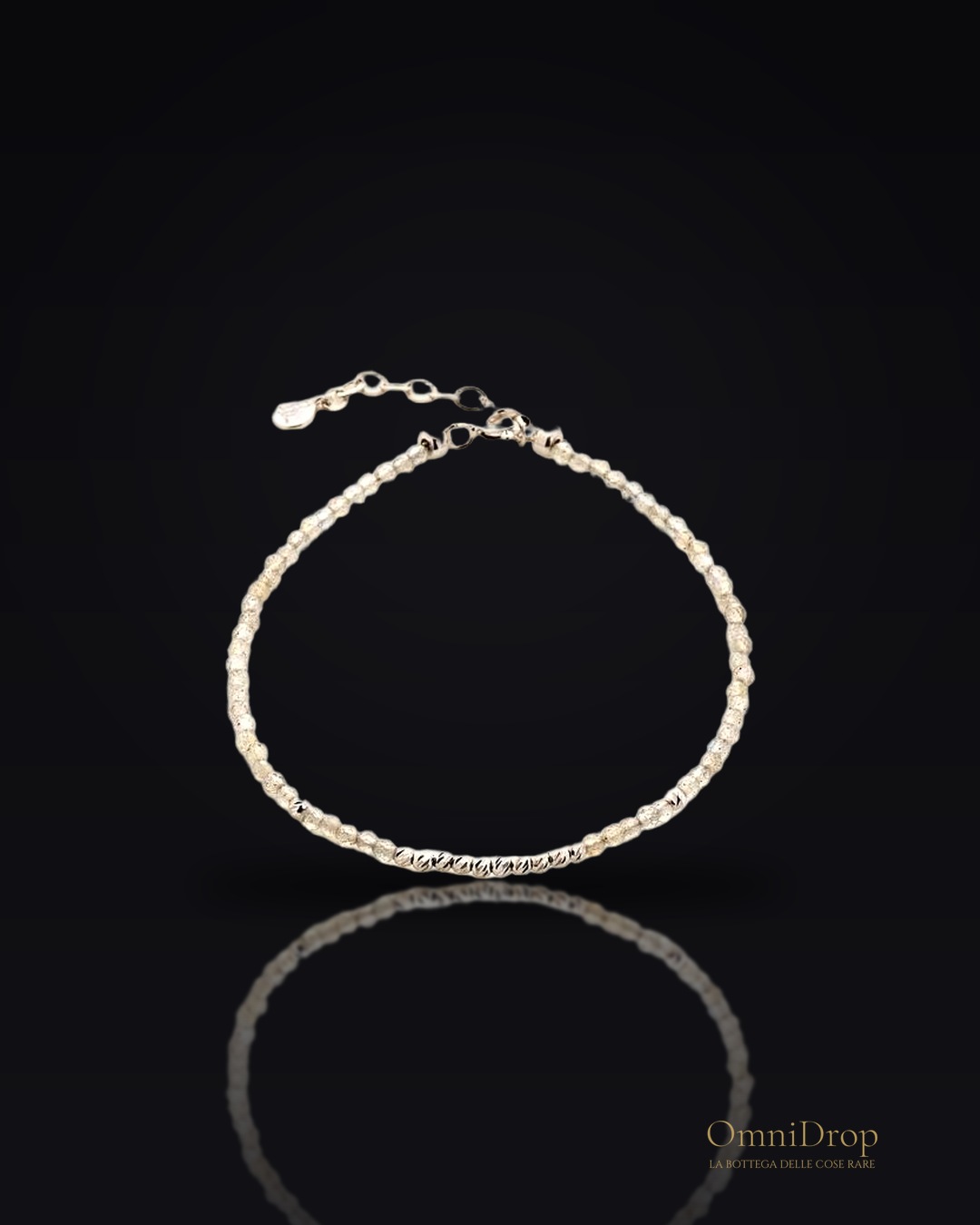 Bracciale in argento rodiato e labradorite multicolore, per illuminare ogni gesto