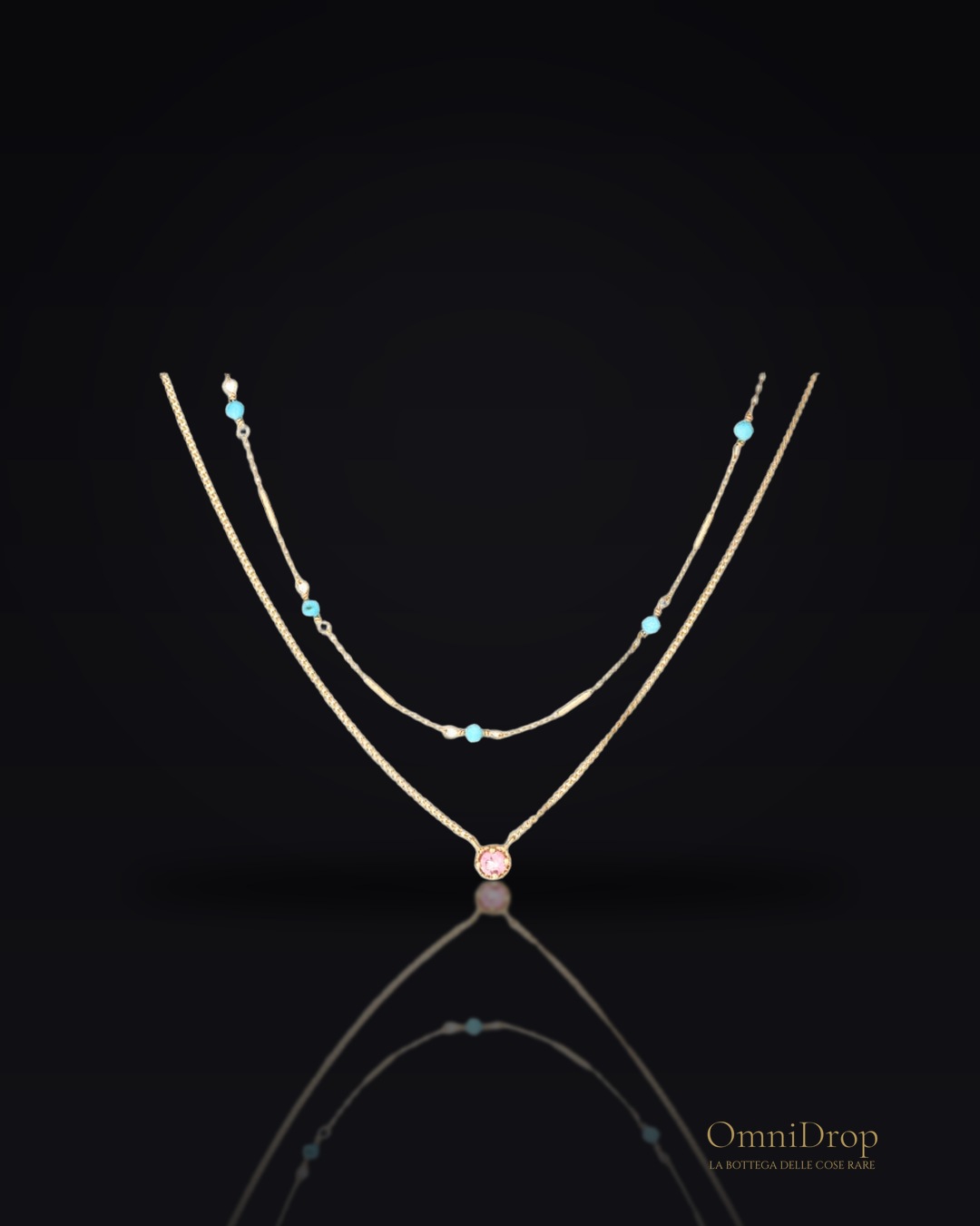 Collana turchesi e tormaline, per onorare le vecchie traditioni