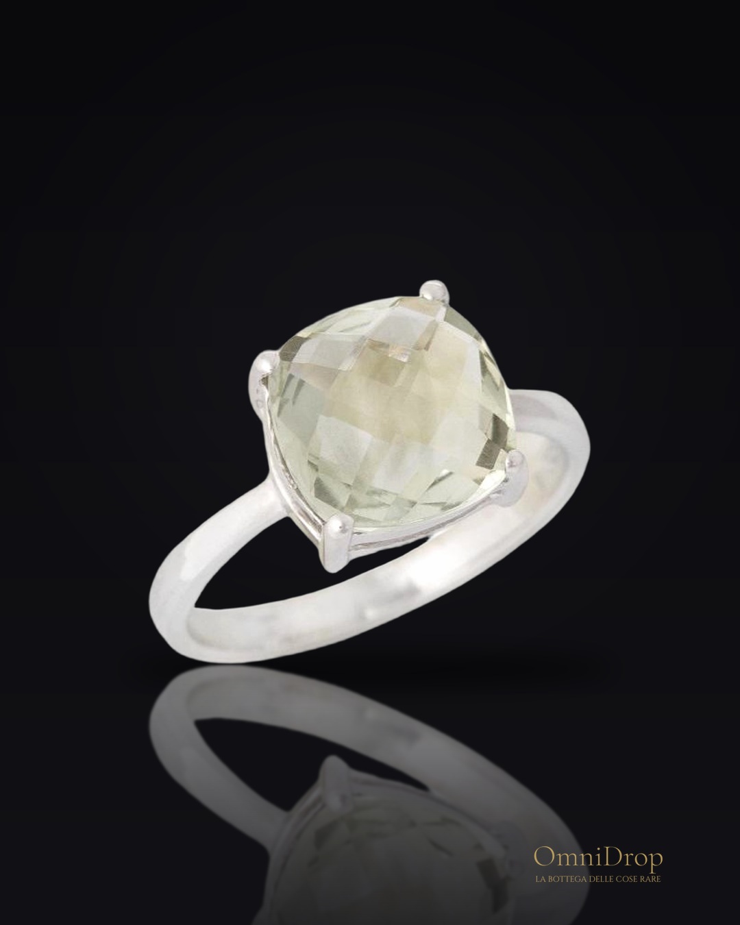 Anello ametista naturale verde, per portare la serenità