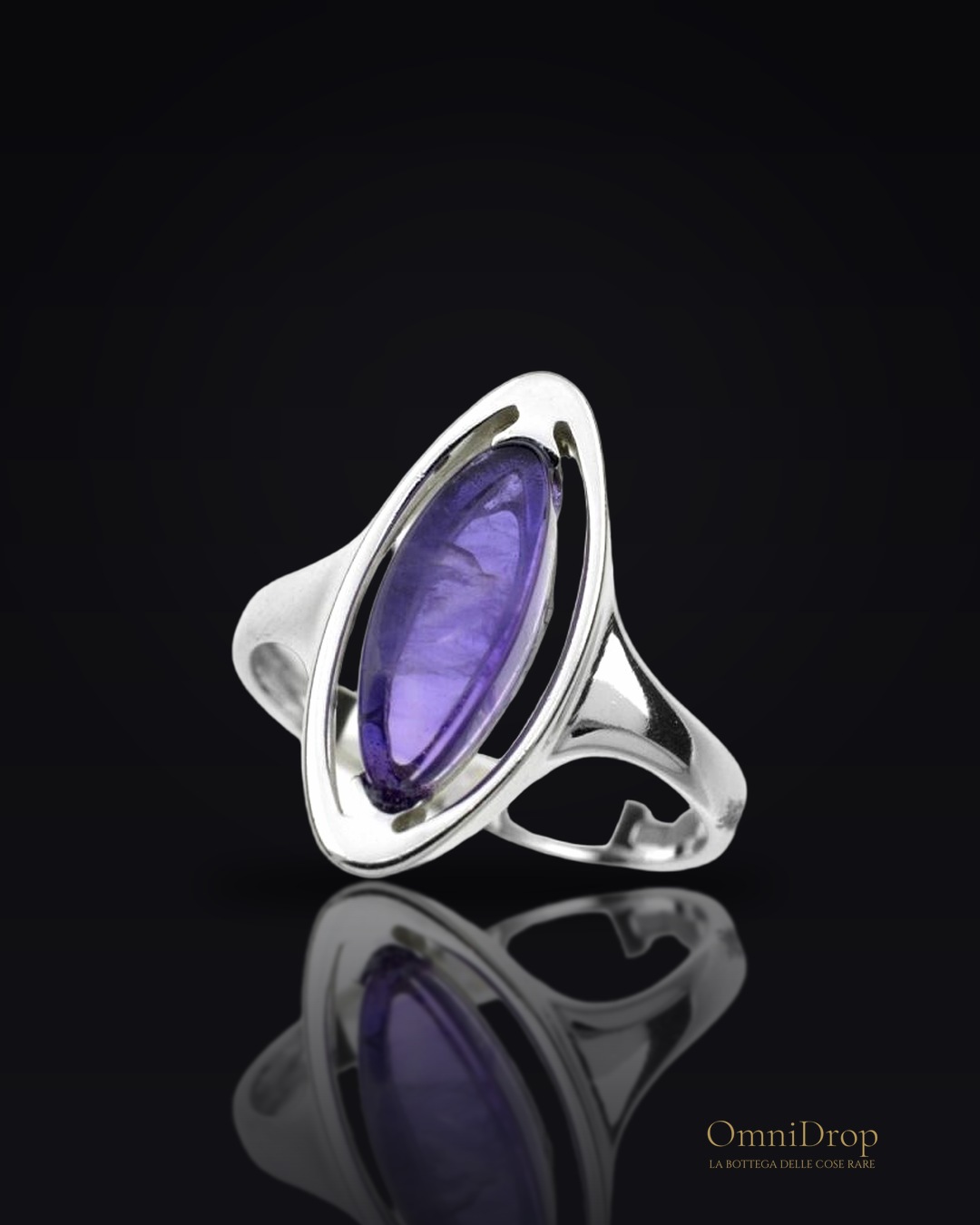 Anello ametista viola, per trasmettere l'essenza