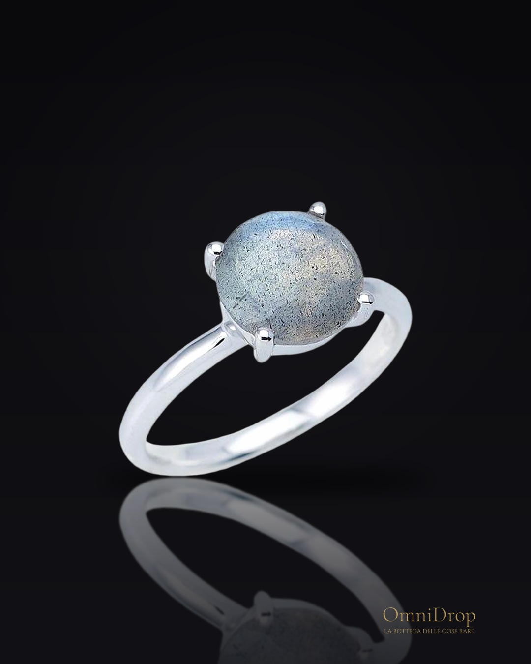 Anello labradorite multicolore, per portare l'essenza della natura