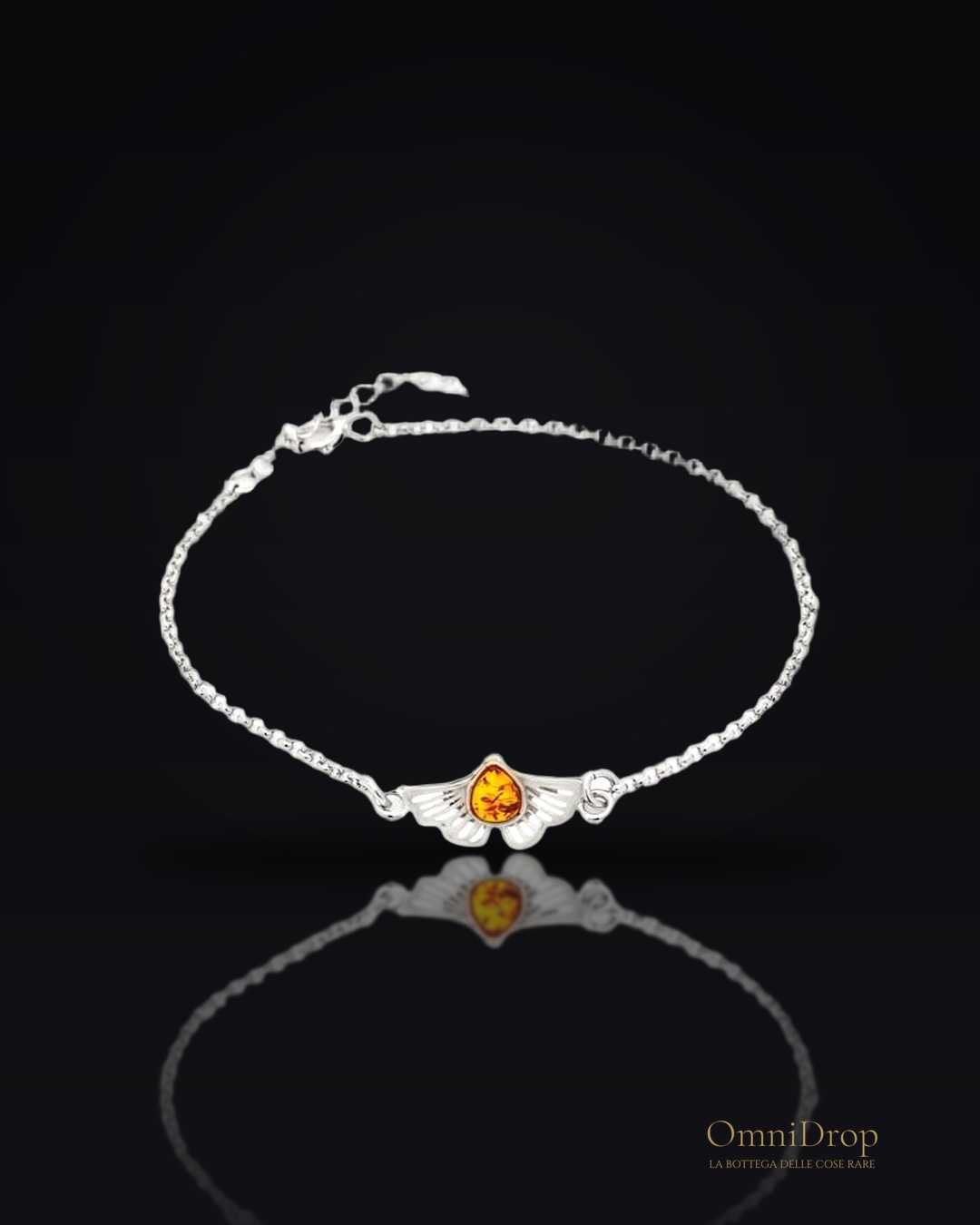 Bracciale Ginkgo con ambra, per onorare le vecchie virtù