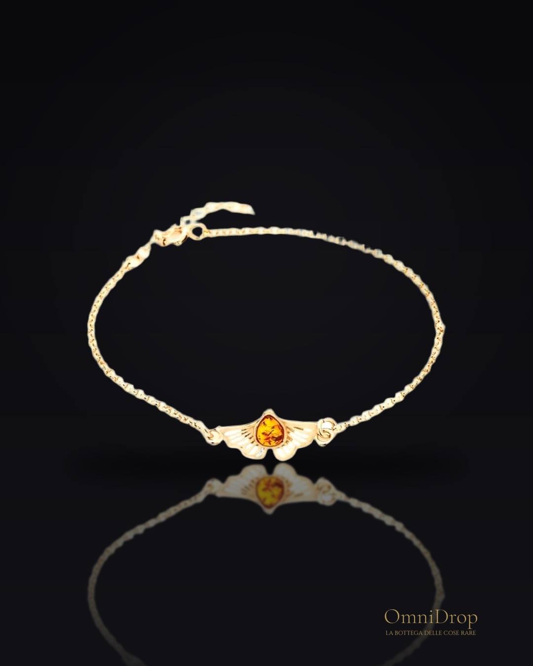 Bracciale Ginkgo con ambra, per onorare la natura