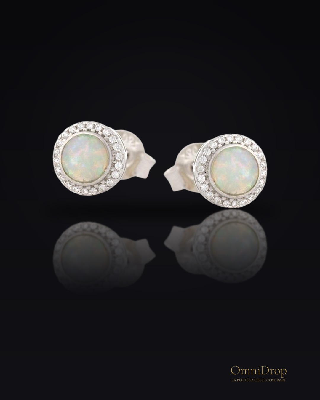 Orecchini opale, zirconio argento 925, per sorridere sempre