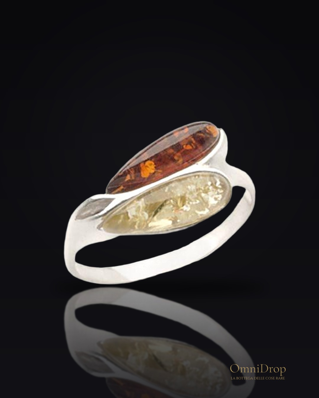 Anello ambra multicolore, per custodire il ricordo