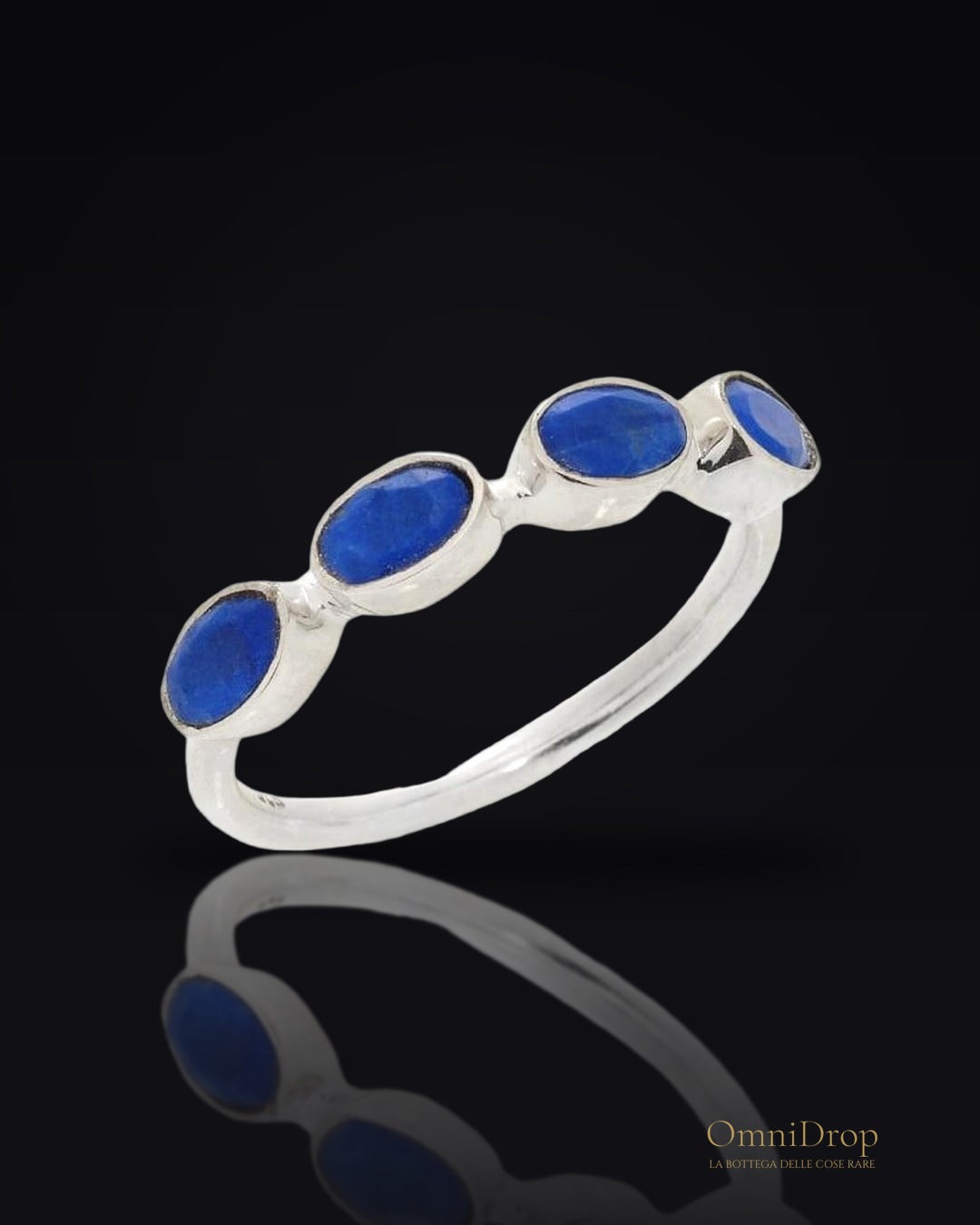 Anello lapislazzuli blu naturale, per evocare il mare