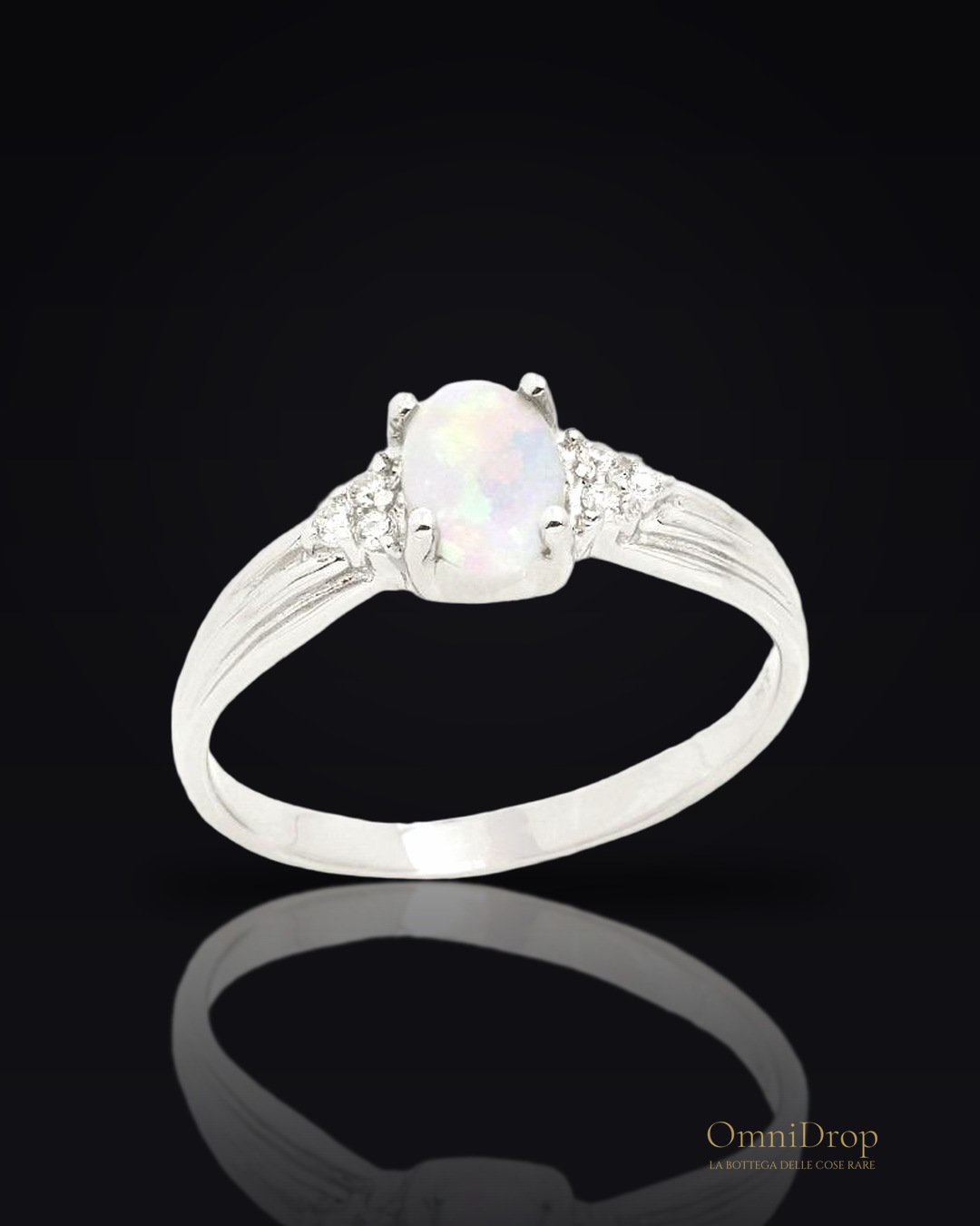 Anello opale bianco australiano, per rivelare la tua essenza