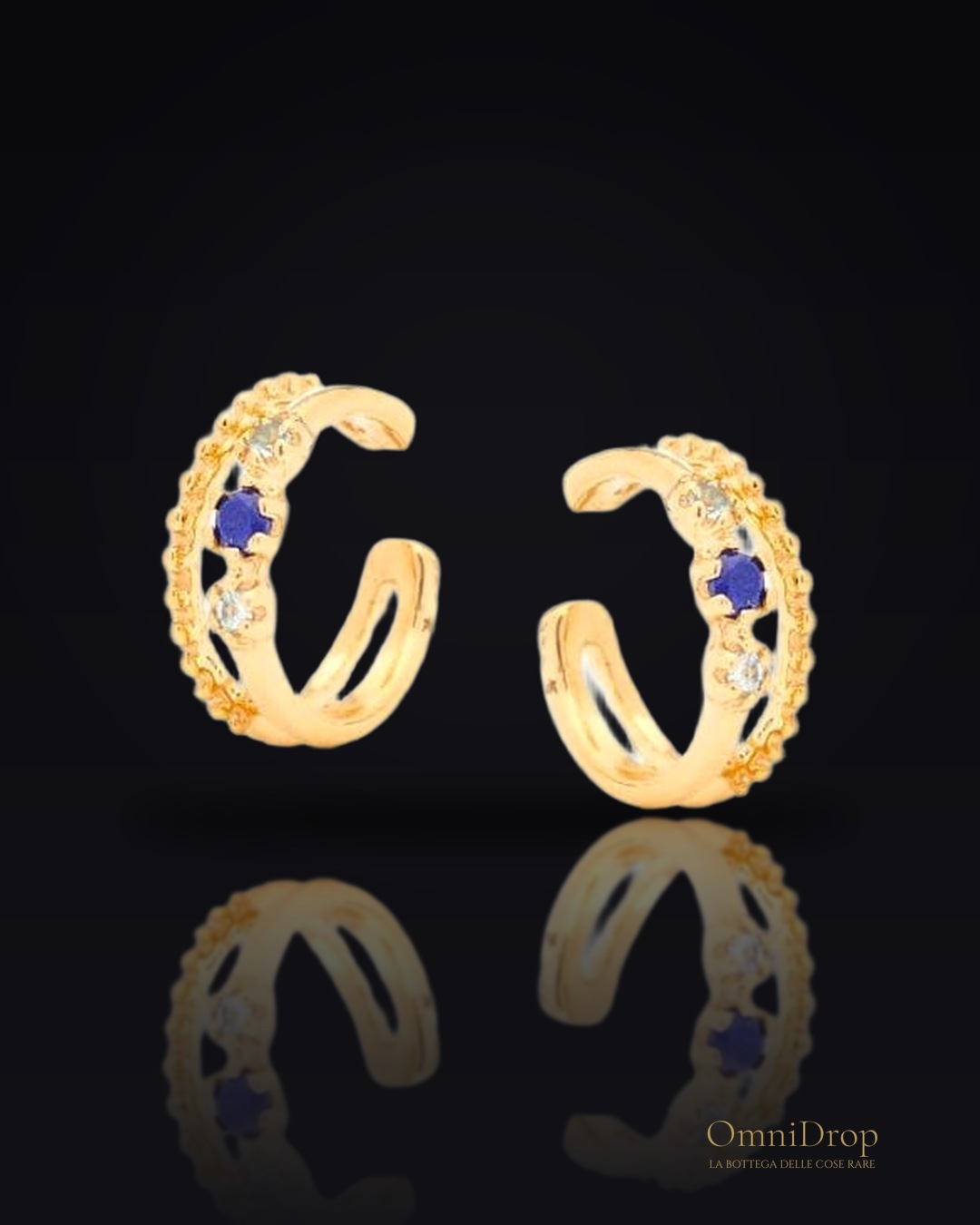 Anello piercing con topazio azzurro naturale, per afferrare la luce del giorno