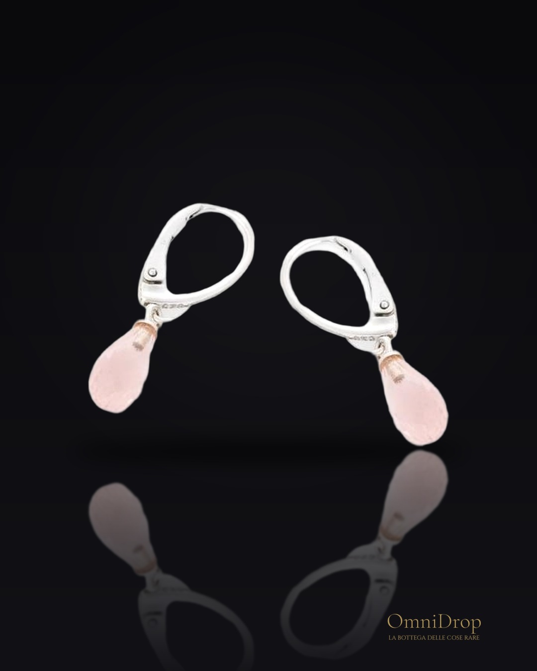 Orecchini quarzo rosa, per portare l'amore