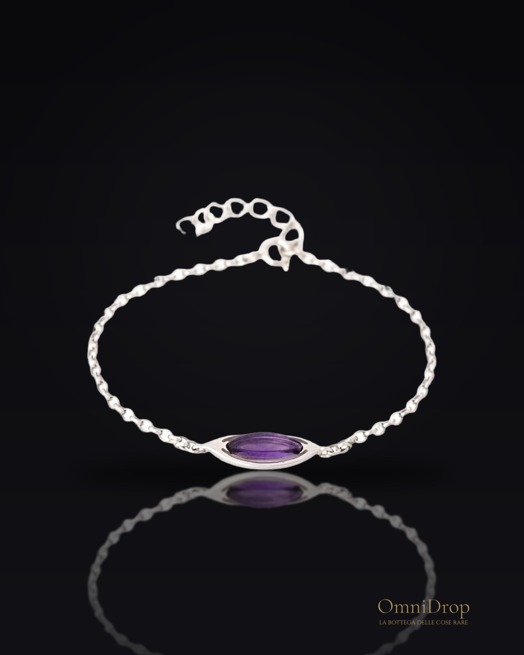 Bracciale ametista viola, per evocare l'essenza scintillante